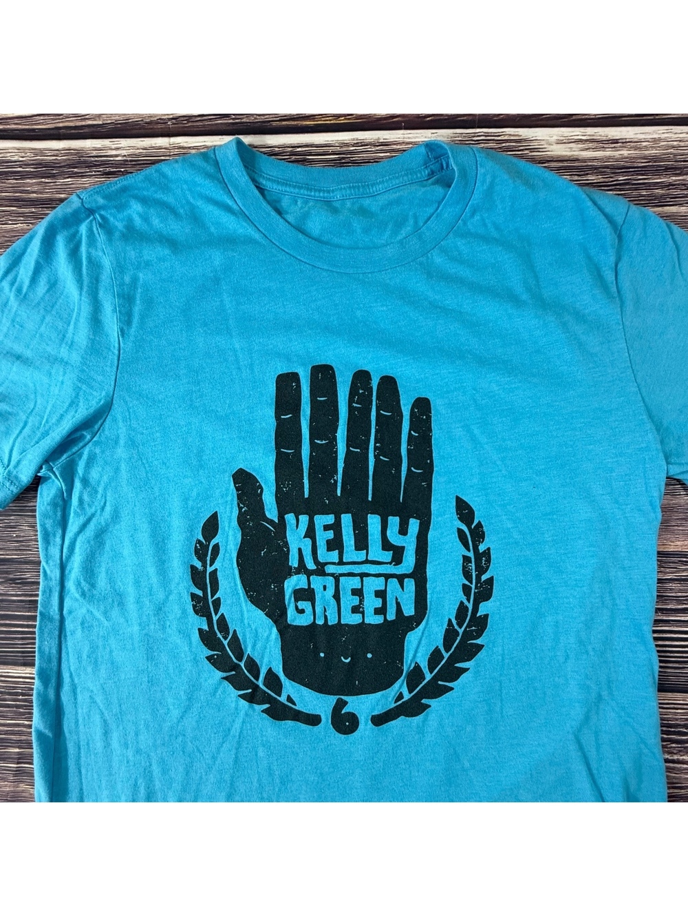 The Texas KGB Kelly Green Band Austin Americana T-Shirt Sky Blue Sz S Merch